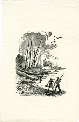 Козловский Константин Степанович. Лот из 20 двух иллюстраций к различным произведениям с приложением четырех рукописных писем автора, адресованных коллекционеру М.В. Трухницкому